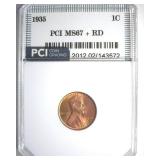1935 Cent MS67+ RD LISTS $600