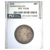 1870 50 Cents PCI VG10 Newfoundland