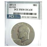 1971-S Silver Ike PR70 DCAM LISTS $475