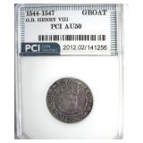1544-1547 Groat PCI AU50 Great Britain Extra Rare