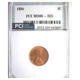 1934 Cent MS66+ RD LISTS $110