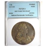 1728 Rouble Peter I NNC Used to Make 'Box Dollar'
