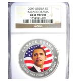 2009 $5 NGC Gem Proof Liberia Barack Obama
