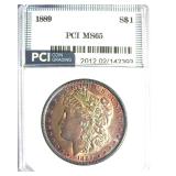 1889 Morgan PCI MS65 Golden Purple