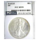 1992 Silver Eagle MS70 LISTS $1350