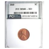 1949 Cent MS66+ RD LISTS $225