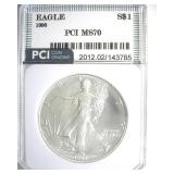 1990 Silver Eagle MS70 LISTS $3850
