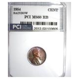 1954 Cent PCI MS68 RB Rainbow