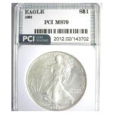 1992 Silver Eagle MS70 LISTS $1350