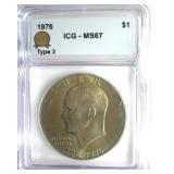 1976 T2 Ike ICG MS67 Great Toning