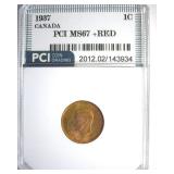 1937 Cent PCI MS67+ RD Canada
