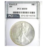 1992 Silver Eagle MS70 LISTS $1350