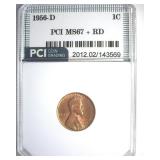 1956-D Cent MS67+ RD LISTS $7500