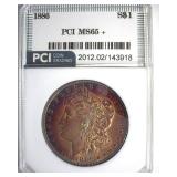 1886 Morgan PCI MS65+ Golden Purple
