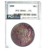 1889 Morgan MS64+ PL LISTS $500