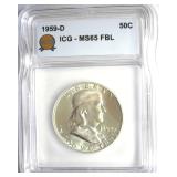 1959-D Franklin ICG MS65 FBL