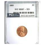 1955 Cent MS67+ RD LISTS $3000