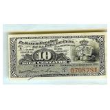 1897 10 Centavos Rare Cuba Note