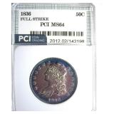 1836 50 Cents MS64 Full Strike LISTS $3250