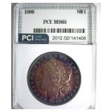 1886 Morgan PCI MS65 Magnificent Color
