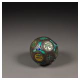 GOLD AND SILVER INLAID TURQUOISE DICE