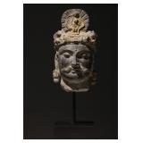 GANDHARA BLACK STONE BUDDHA HEAD
