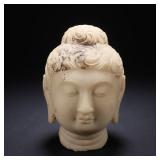 TANG DYNASTY WHITE MARBLE BUDDHA HEAD