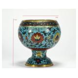MING DYNASTY CLOISONNE STEM WATER PURIFIER