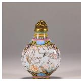 QING DYNASTY COPPER-BODIED PAINTED ENAMEL SNUFF...