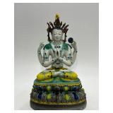 QING DYNASTY THREE-COLOR FOUR-ARMED BODHISATTVA