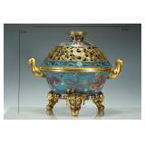 MING DYNASTY CLOISONNE INCENSE BURNER