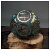 GOLD AND SILVER INLAID TURQUOISE DICE