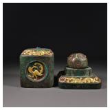 GOLD AND SILVER INLAID DICE