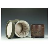 QING DYNASTY PURPLE CLAY LANDSCAPE BRUSH HOLDER