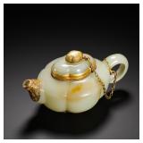 QING DYNASTY HETIAN JADE TEAPOT