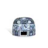 YUAN BLUE FLOWER-PATTERNED INCENSE BURNER