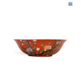 QING DYNASTY QIANLONG CORAL RED GROUND PASTEL...