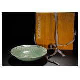 ENGRAVED FLOWER PLATE FROM LONGQUAN KILN OF THE...