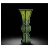 QING DYNASTY HETIAN JADEITE FAUX BEAST FACE...