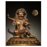 BRONZE GILDED VAJRAPANI STATUE FROM THE MING...