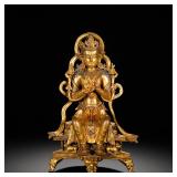 A SEATED STATUE OF MAITREYA BODHISATTVA IN...