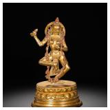 BRONZE GILDED VAJRA MOTHER STATUE FROM THE QING...
