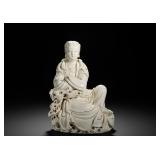 QING DYNASTY DEHUA WHITE PORCELAIN SEATED...