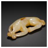 TANG DYNASTY HETIAN JADE RED JADE DOG