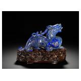 QING DYNASTY LAPIS LAZULI AUSPICIOUS BEAST PI XIU