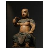 QING DYNASTY WOODCARVING. IMAGE OF EMPEROR...