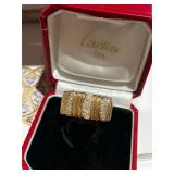 CARTIER BATHTUB COLLECTION 18K GOLD DIAMOND RING