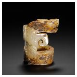 WHITE JADE PENDANT WITH GRAIN PATTERN AND...