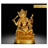 A GILDED BRONZE STATUE OF THE GODDESS OF...