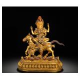 A GILDED BRONZE STATUE OF THE AUSPICIOUS MOTHER...